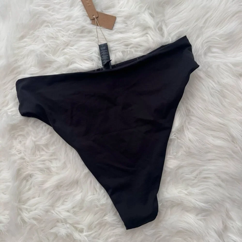 Skims Mid Waist Bikini Bottom Onyx Size Large
